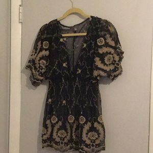 Shirt black and gold